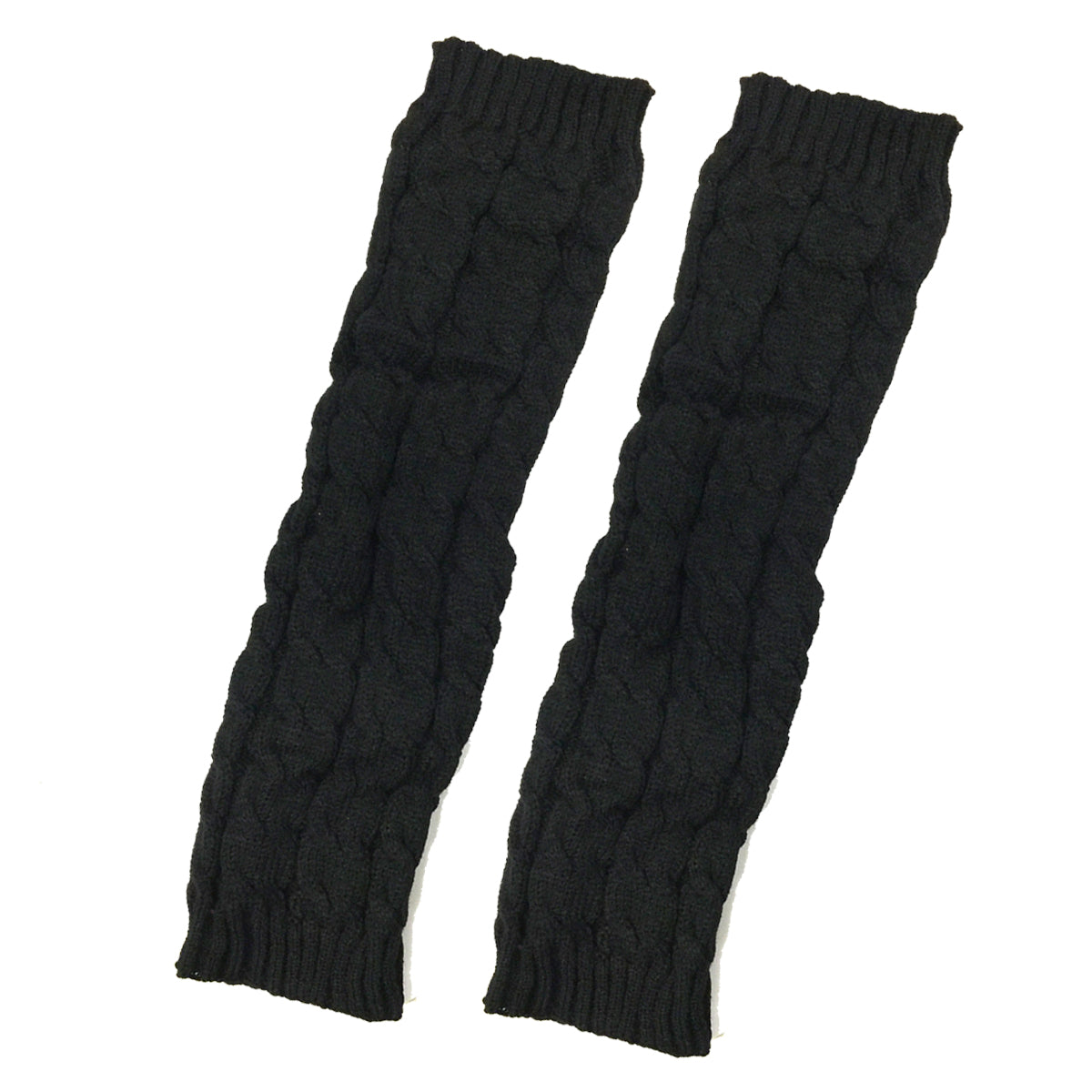 Wrapables Ribbed Cable Knit Leg Warmers for Women, Light Gray