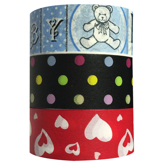 Wrapables Adorable Washi Masking Tape (Set of 3)