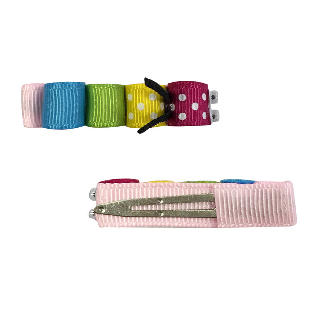Wrapables Angel, Butterfly, Ladybug, Caterpillar Ribbon Sculpture Hair Clips Set