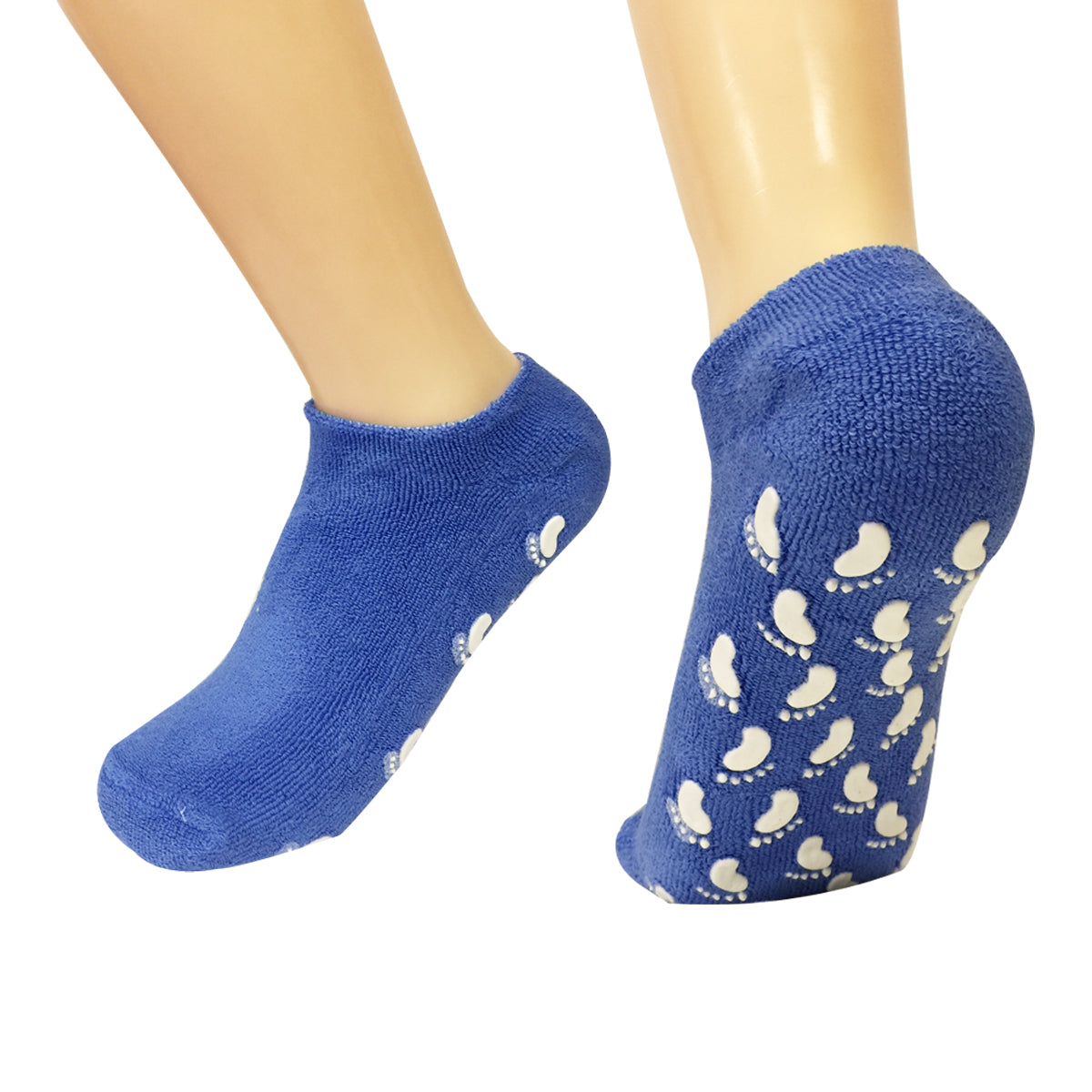 Wrapables Women Ankle Length Non-Skid Gripper Socks (Set of 3), Blue, Green, Black