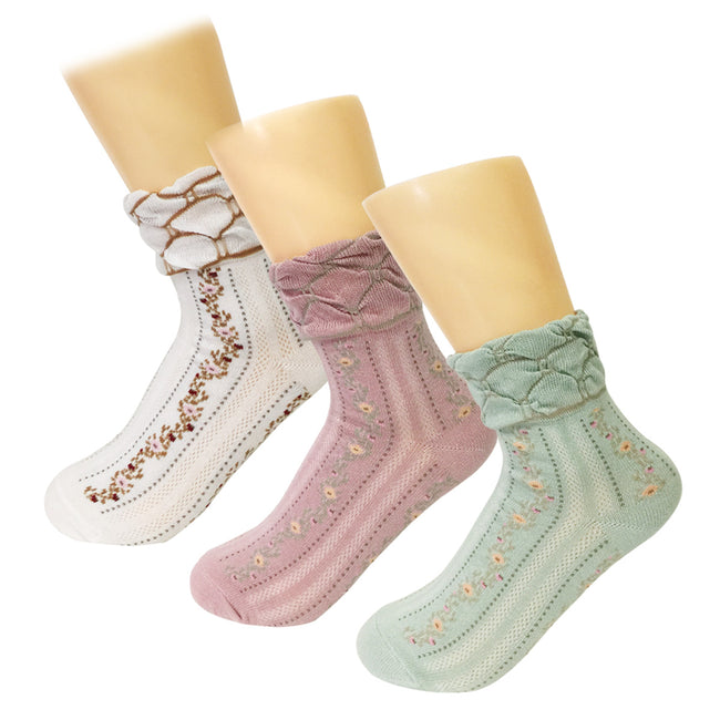 Wrapables Women's Vintage Floral Socks (Set of 3)