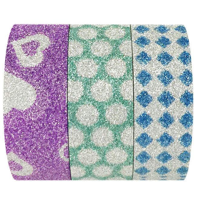 Wrapables Hearts Dots and Checkers Washi Masking Tape (Set of 3)