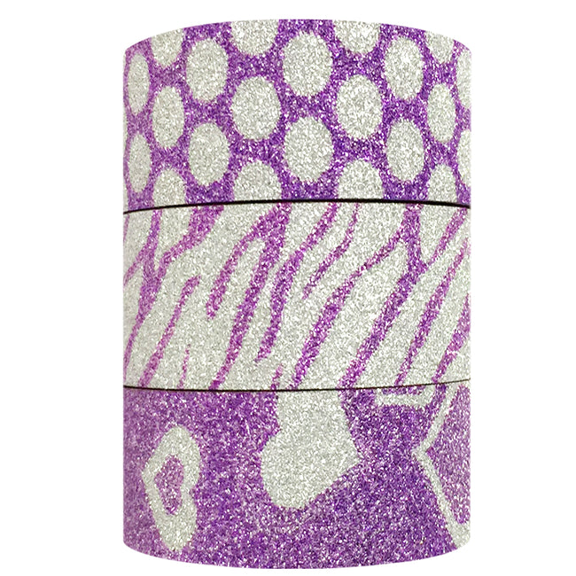 Wrapables Purple Shimmer Washi Masking Tape (Set of 3)