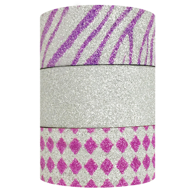 Wrapables Fuchsia Fusion Washi Masking Tape (Set of 3)