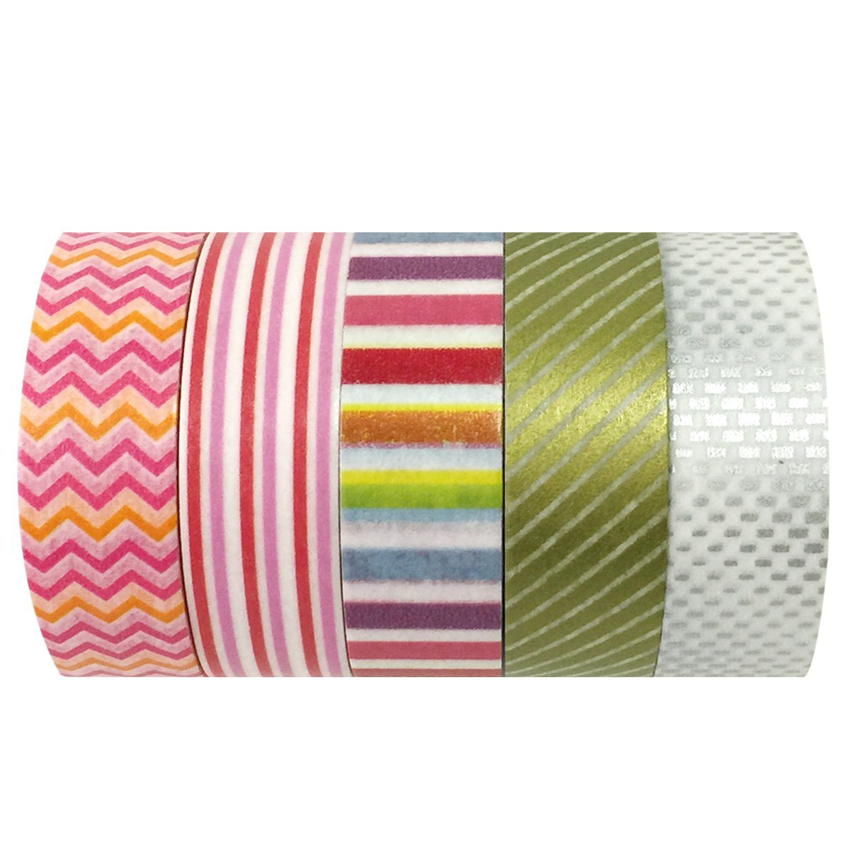 Wrapables Punch Bowl Magic Washi Tapes Masking Tapes, Set of 5