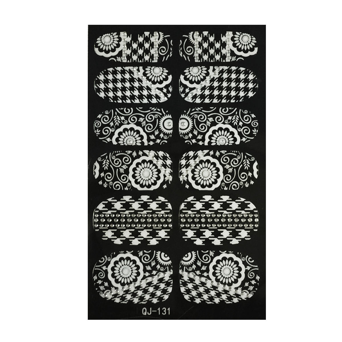 Wrapables Fashionable Black and White Nail Art Stickers