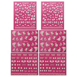 Wrapables Fingernail Stickers Nail Art Nail Stickers Self-Adhesive Nail Stickers 3D Nail Decals - Bows, Hearts & Flowers (3 Designs/6 Sheets)