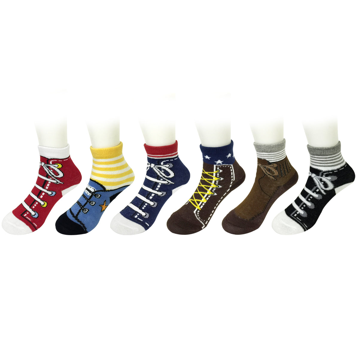 Wrapables Non-Slip Sneaker Shoe Socks for Baby (Set of 6)