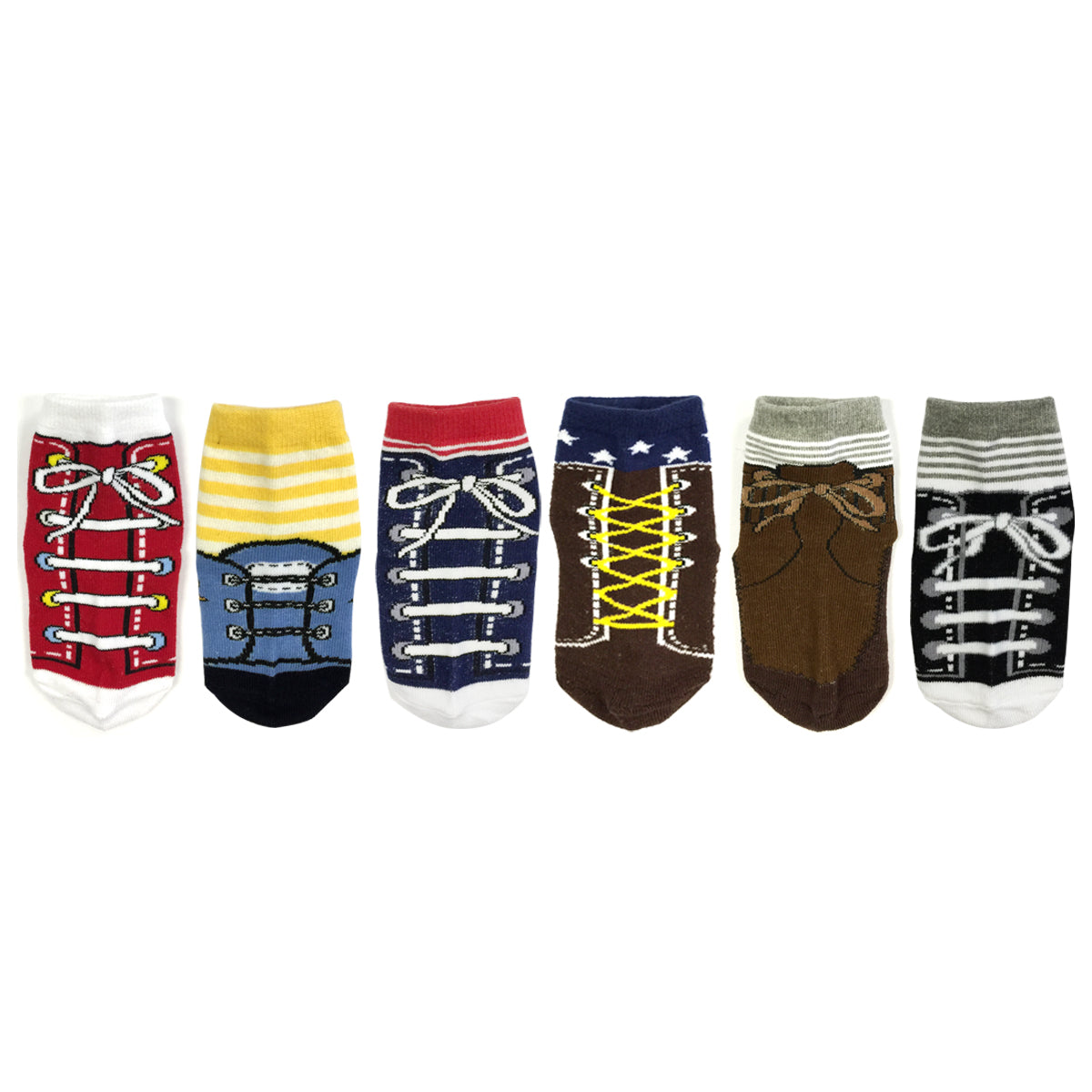 Wrapables Non-Slip Sneaker Shoe Socks for Baby (Set of 6)