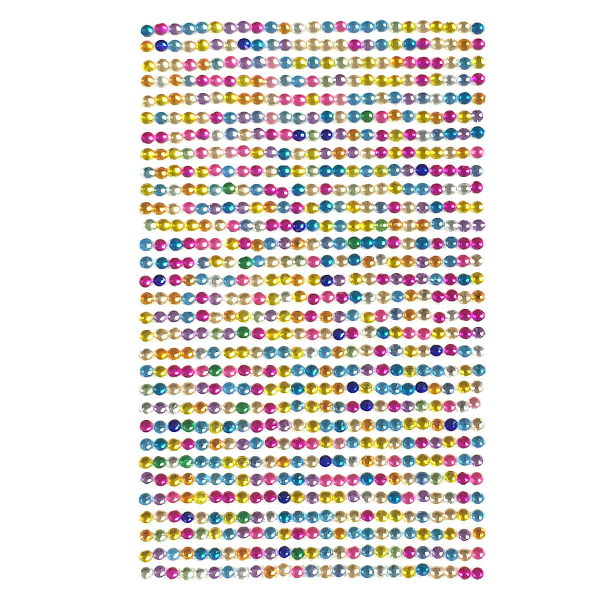 Wrapables 750-Piece Adhesive Rhinestone Crystal Diamond Sticker, 3mm, Multi-Color