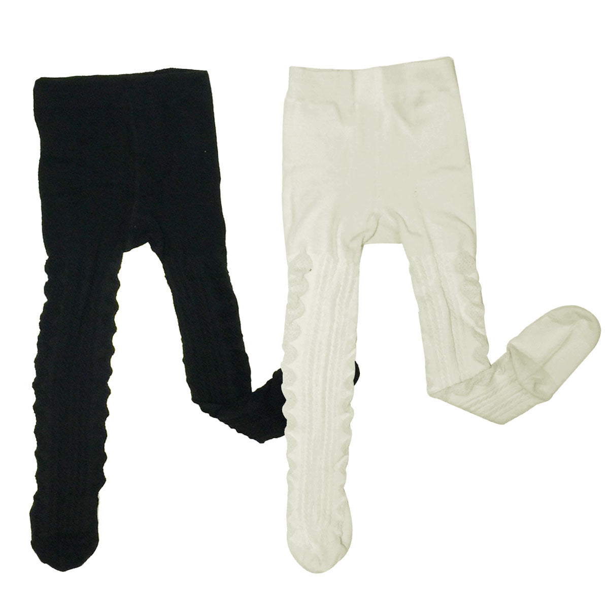 Wrapables Warm Cable Knit Tights for Toddler Girls (Set of 2)