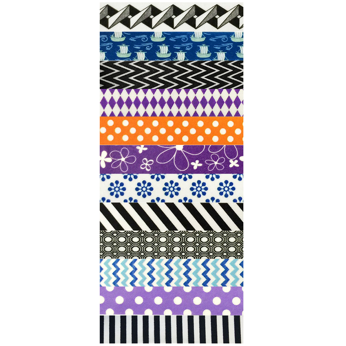 Wrapables Washi Tapes Decorative Masking Tapes, Set of 12