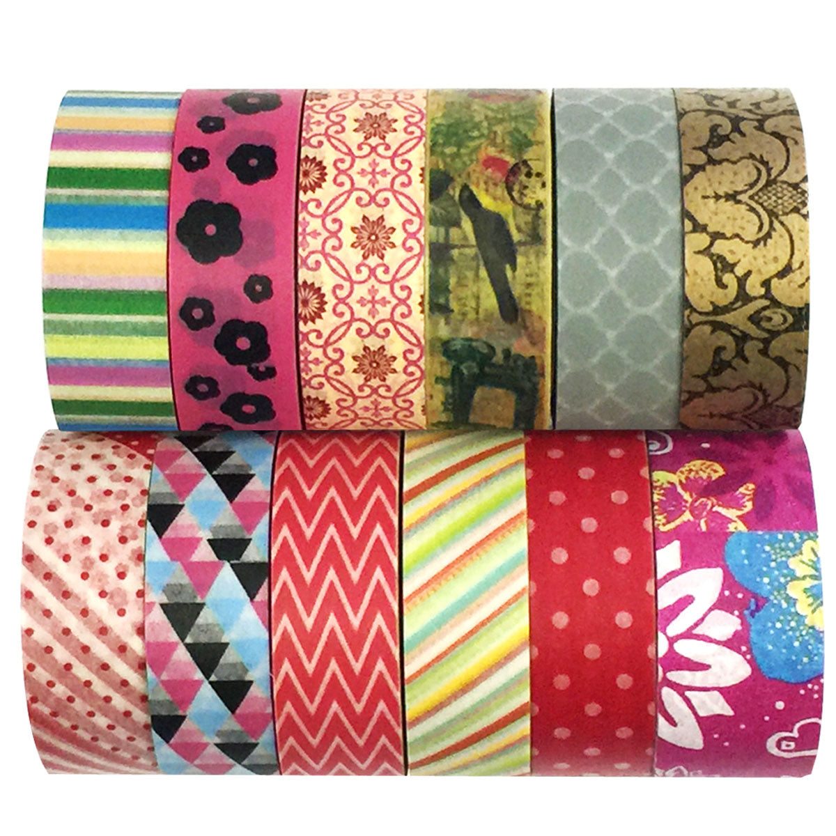 Wrapables Washi Masking Tape Collection, Set of 12