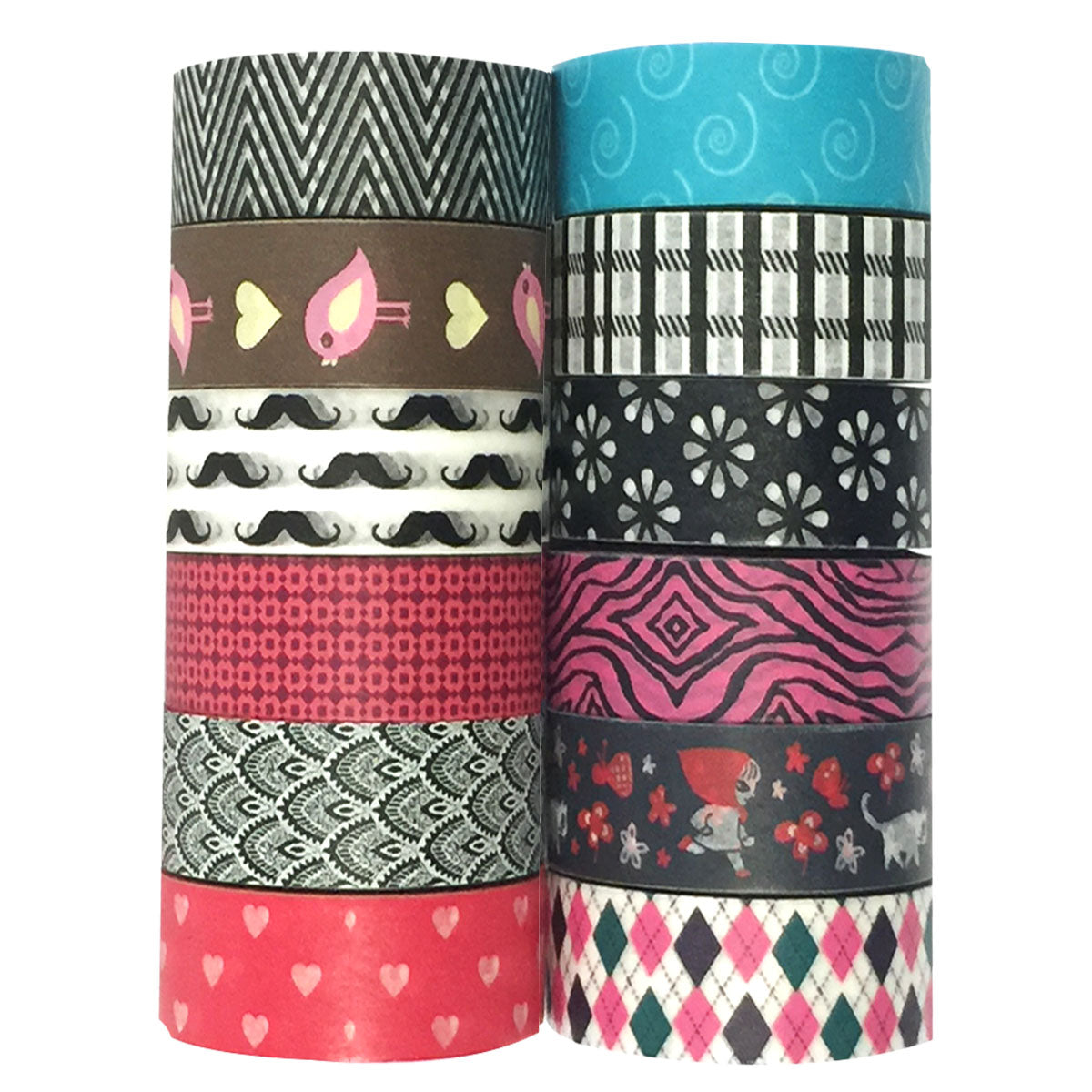 Wrapables Washi Masking Tape Collection, Set of 12