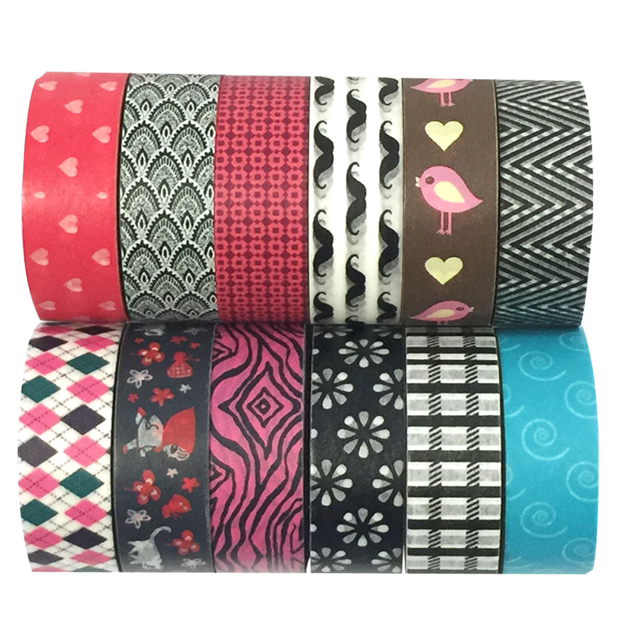 Wrapables Washi Masking Tape Collection, Set of 12