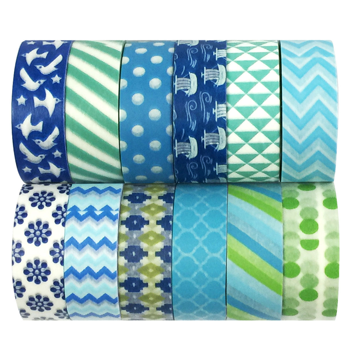 Wrapables Washi Masking Tape Collection, Set of 12