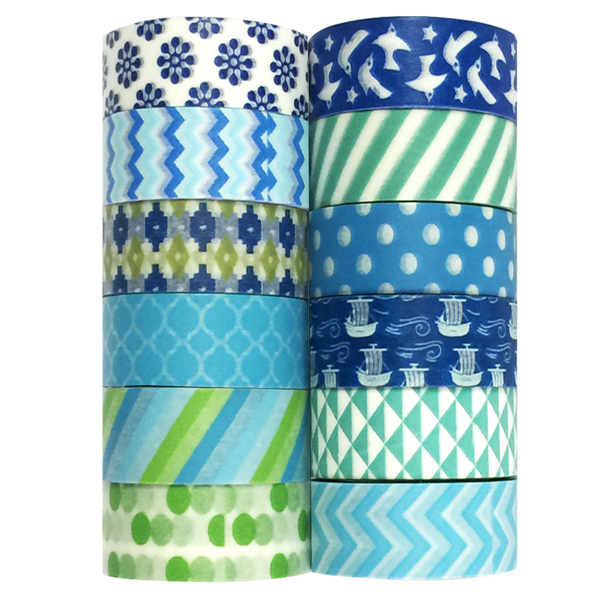 Wrapables Washi Masking Tape Collection, Set of 12