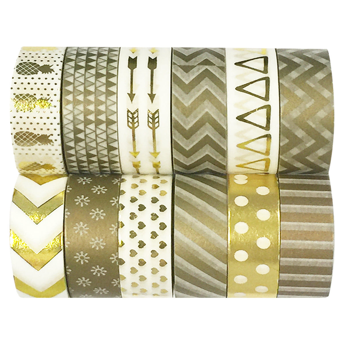 Wrapables Washi Tapes Decorative Masking Tapes, Set of 12