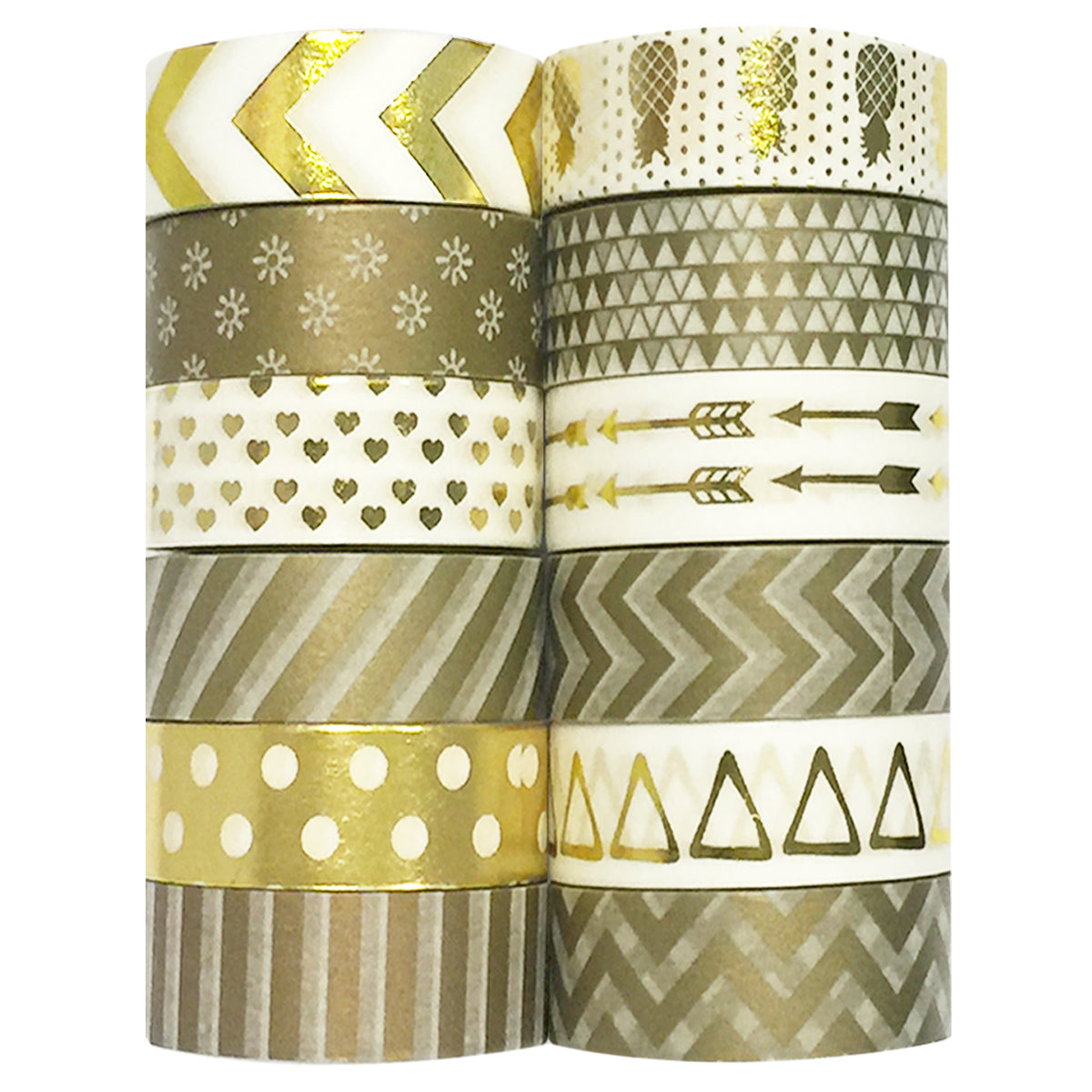 Wrapables Washi Tapes Decorative Masking Tapes, Set of 12