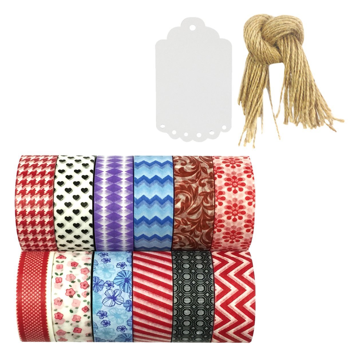 Wrapables WPSET34 Washi Masking Tape Collection (Set of 12)