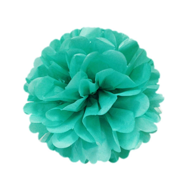 Wrapables Set of 32 Tissue Honeycomb Ball and Pom Pom Party Decorations, Aqua/ Light Pink/ Gold/ White