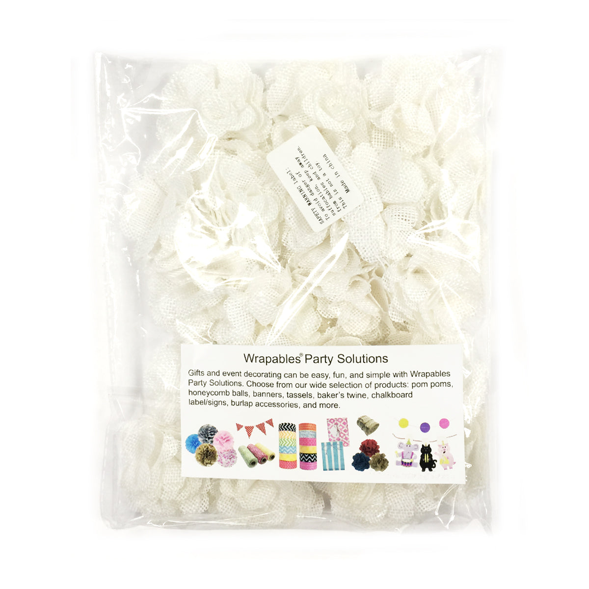 Wrapables Shabby Chic Burlap Rose Flower 2 Inch Diameter (Set of 20)