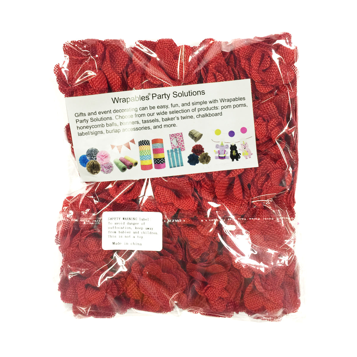 Wrapables Shabby Chic Burlap Rose Flower 2 Inch Diameter (Set of 20)