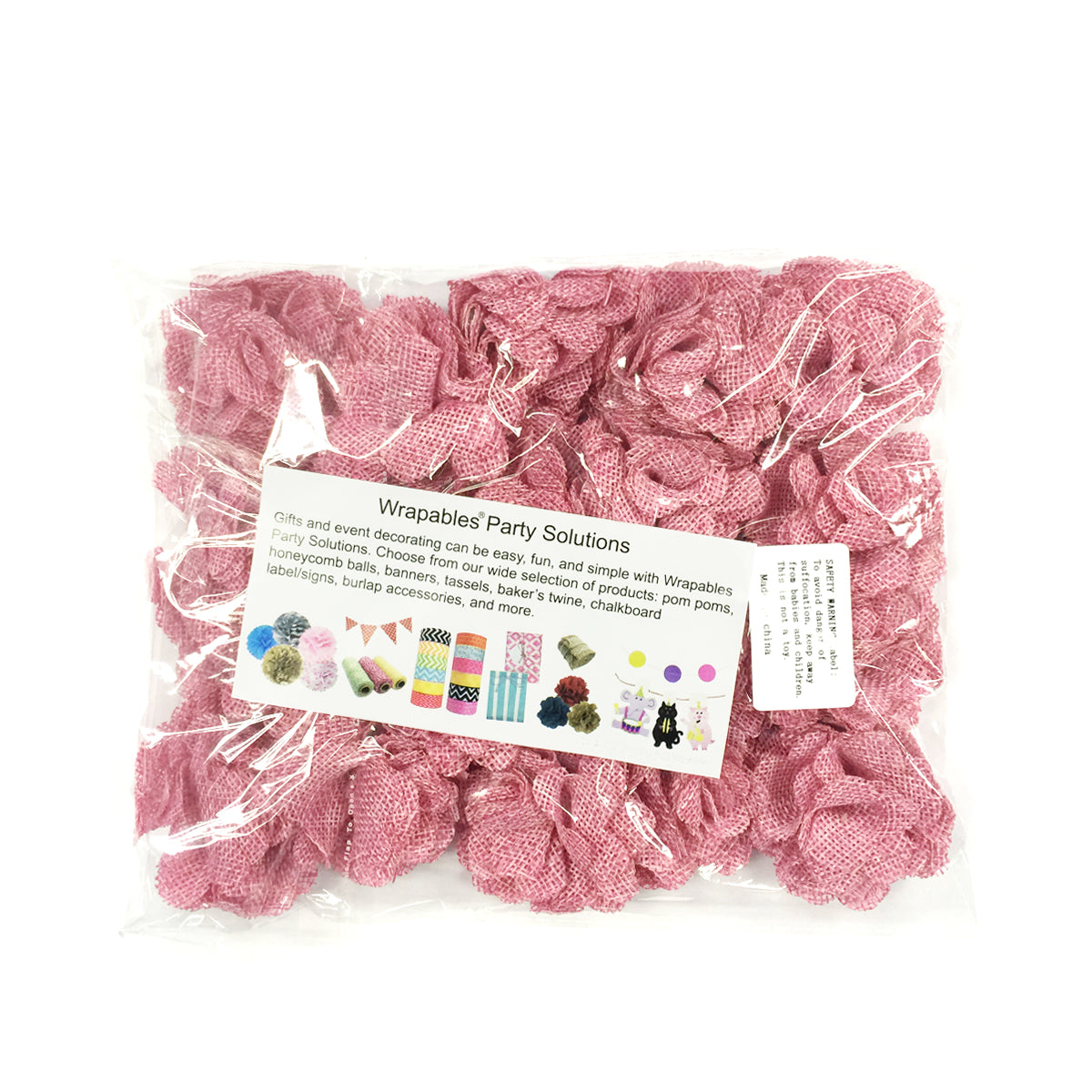 Wrapables Shabby Chic Burlap Rose Flower 2 Inch Diameter (Set of 20)