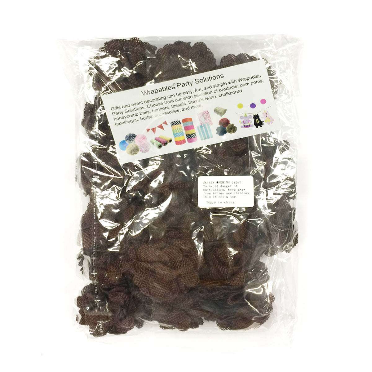 Wrapables Shabby Chic Burlap Rose Flower 2 Inch Diameter (Set of 20)