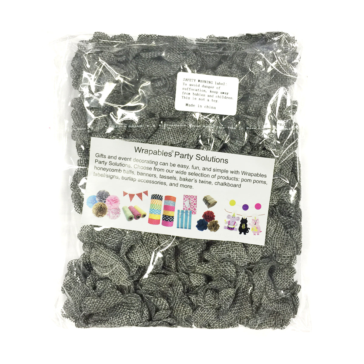 Wrapables Shabby Chic Burlap Rose Flower 2 Inch Diameter (Set of 20)