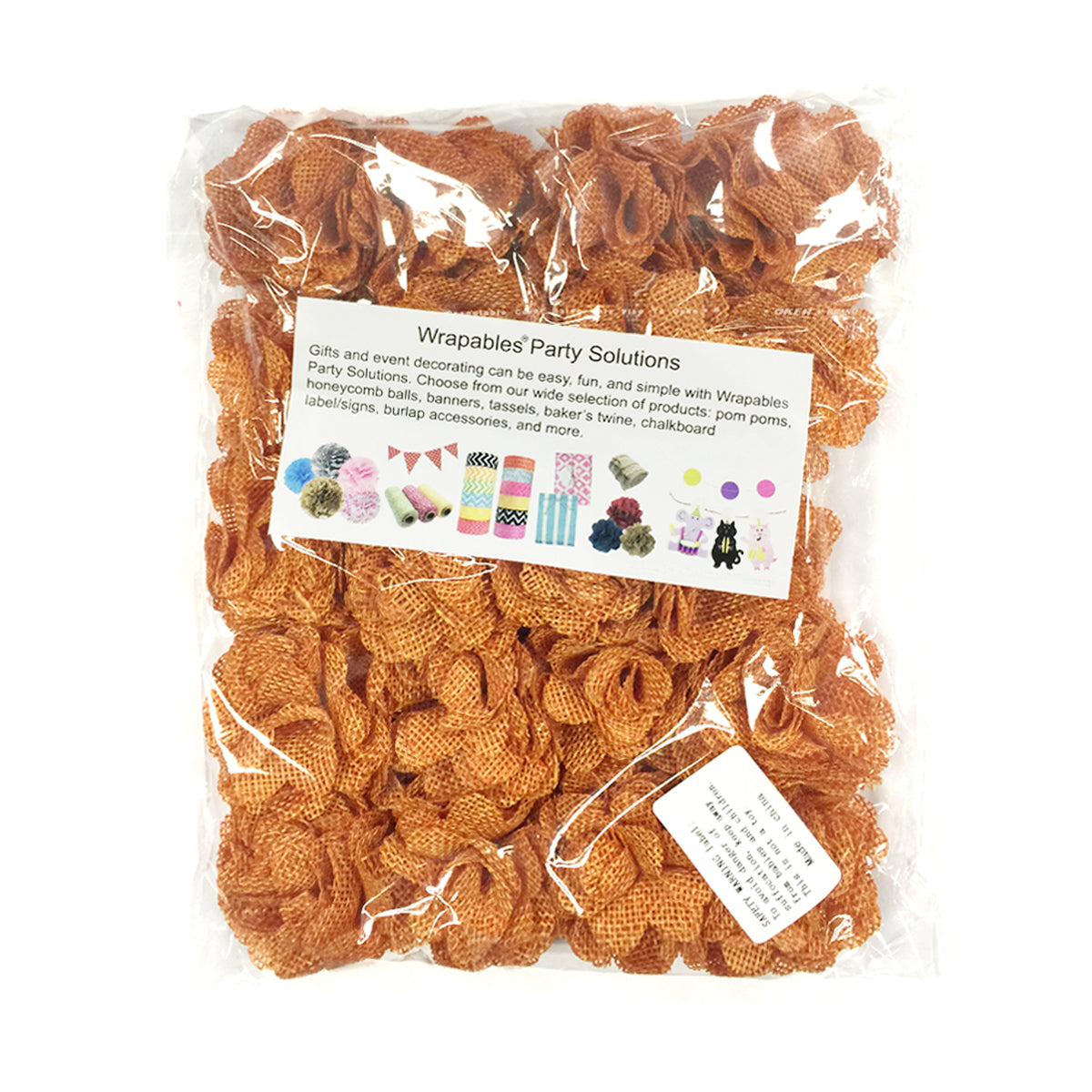 Wrapables Shabby Chic Burlap Rose Flower 2 Inch Diameter (Set of 20)