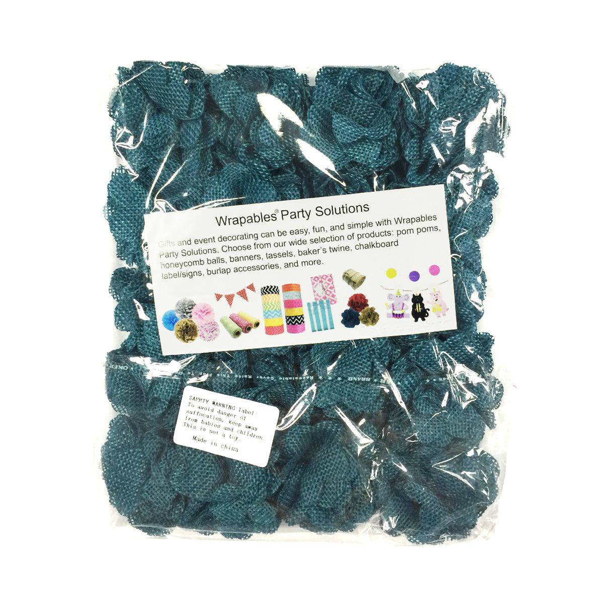 Wrapables Shabby Chic Burlap Rose Flower 2 Inch Diameter (Set of 20)