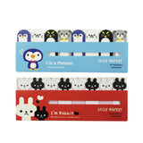 Wrapables Bookmark Flag Tab Sticky Markers (Set of 2), Penguins and Bunnies