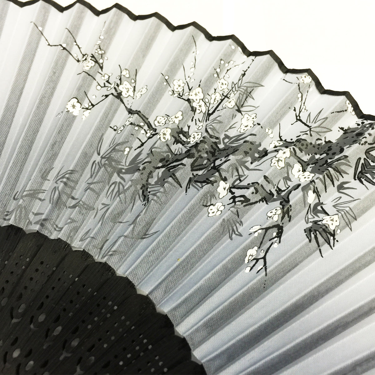 Wrapables Silk Handheld Folding Fan with Tassel and Protective Sleeve