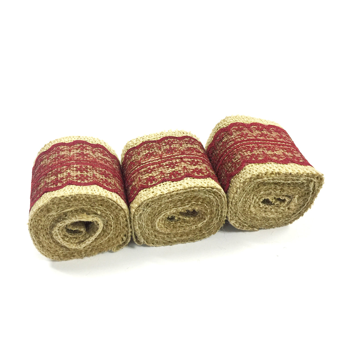 Wrapables Hessian Burlap with Lace Ribbon 2.5 Inch Width x 2 Yards Length