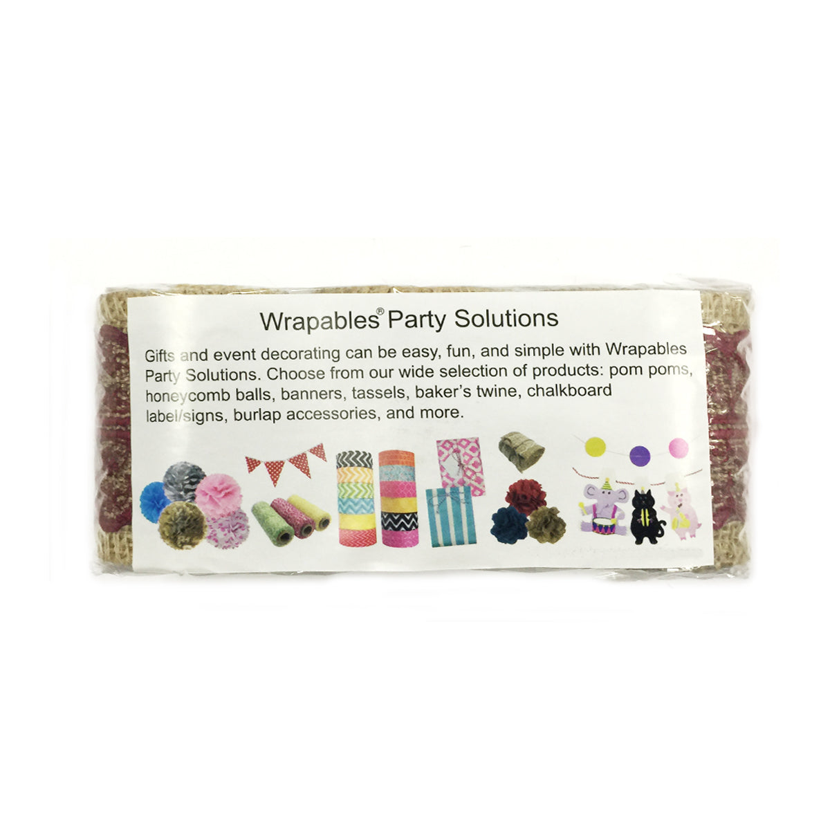 Wrapables Hessian Burlap with Lace Ribbon 2.5 Inch Width x 2 Yards Length