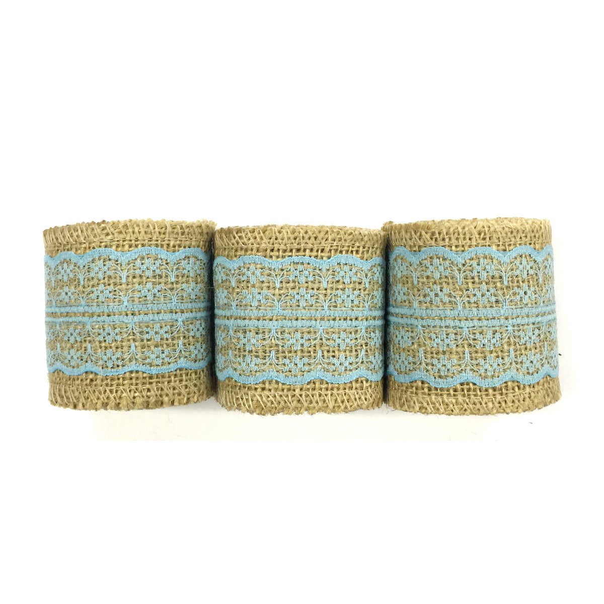 Wrapables Hessian Burlap with Lace Ribbon 2.5 Inch Width x 2 Yards Length