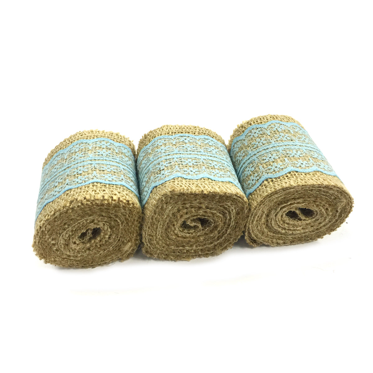 Wrapables Hessian Burlap with Lace Ribbon 2.5 Inch Width x 2 Yards Length