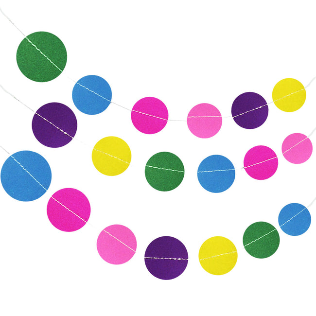 Wrapables 13ft Paper Circle Dot Garland Party Decorations (Set of 2)