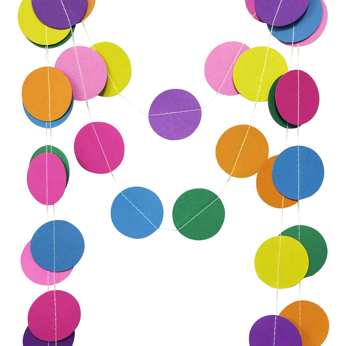 Wrapables 13ft Paper Circle Dot Garland Party Decorations (Set of 2)
