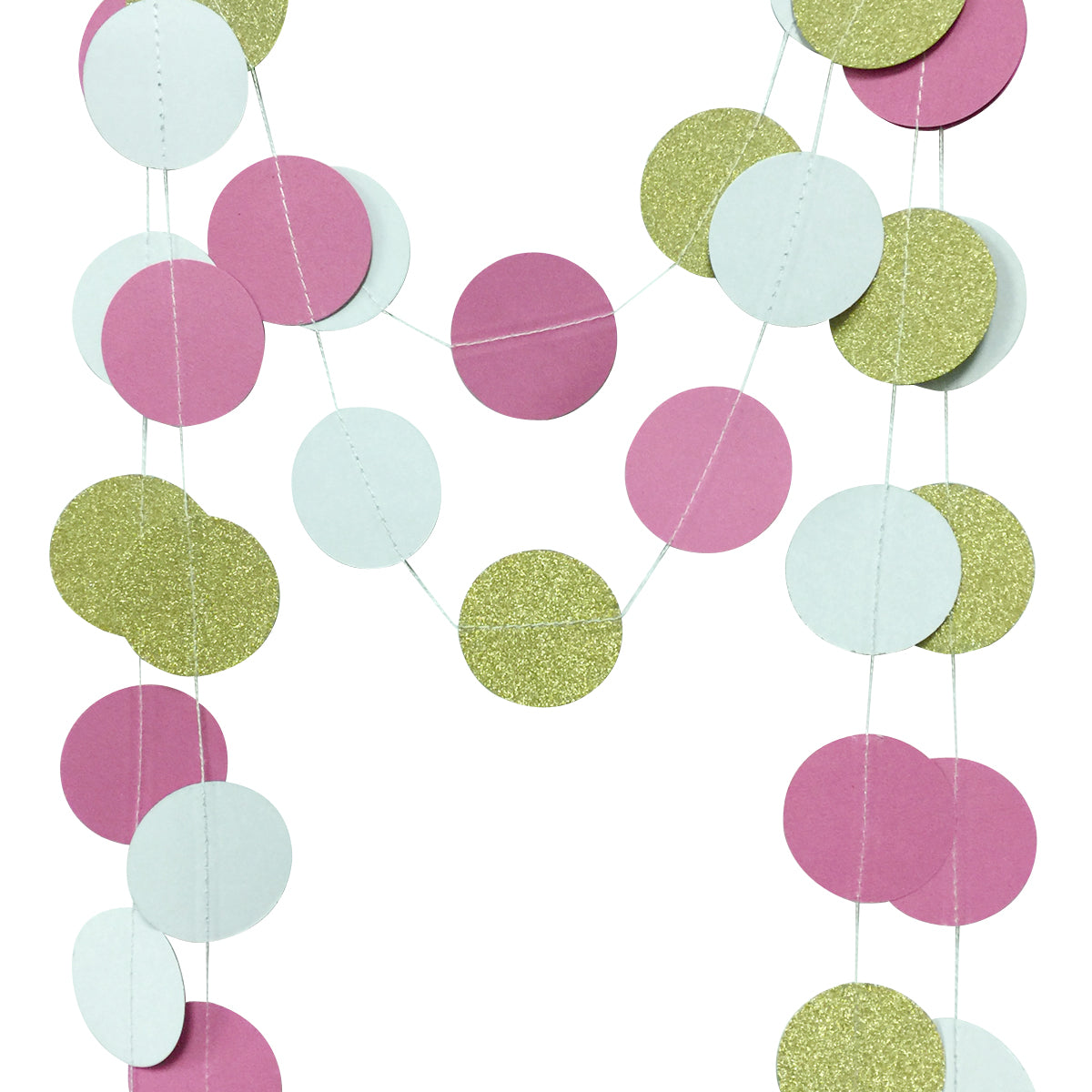 Wrapables 13ft Paper Circle Dot Garland Party Decorations (Set of 2)