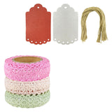 Wrapables 200cm x 15mm Decorative Lace Tape (Set of 3) with Shimmer Gift Tags