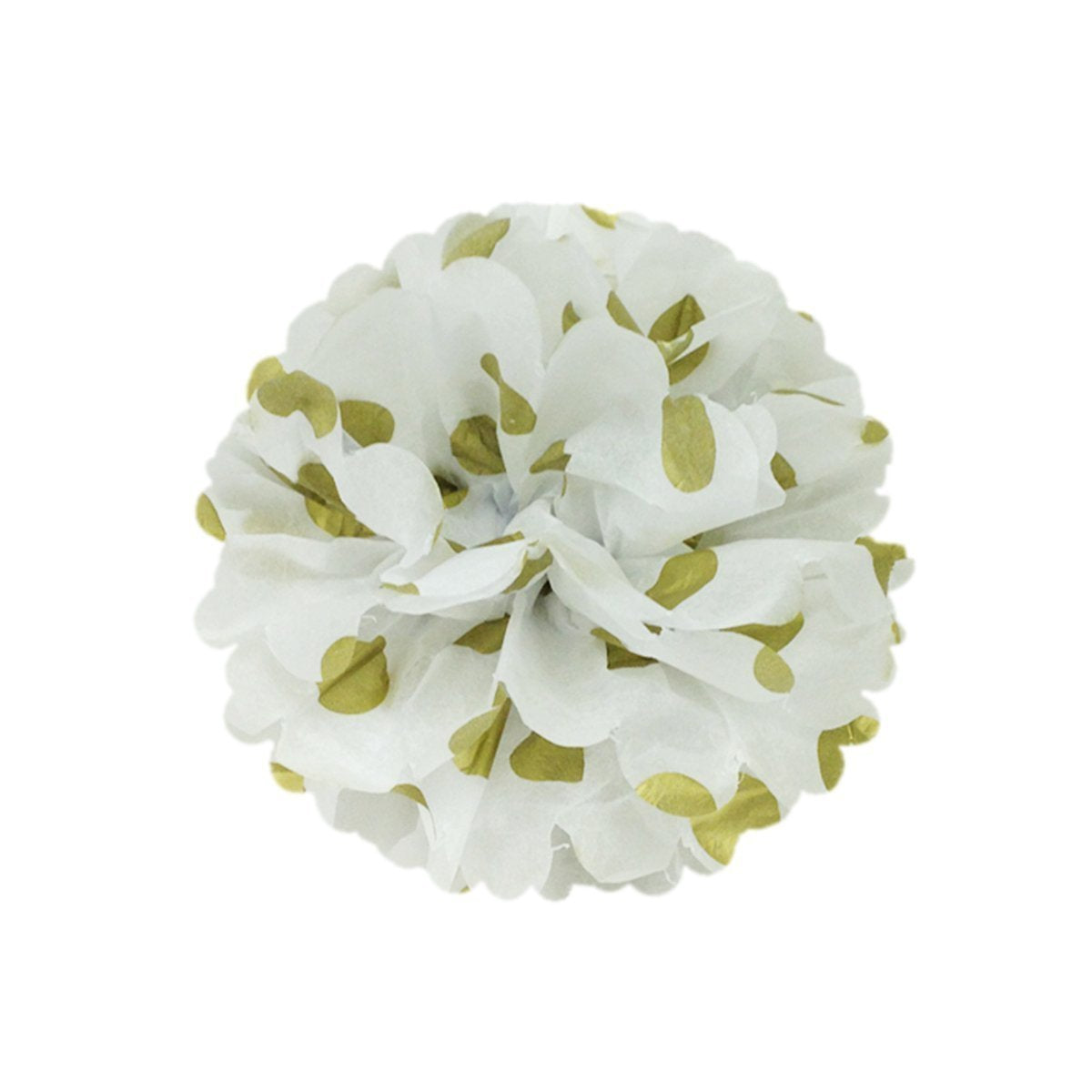 Wrapables Set of 21 Tissue Honeycomb Ball and Pom Pom Party Decorations, Gold and White