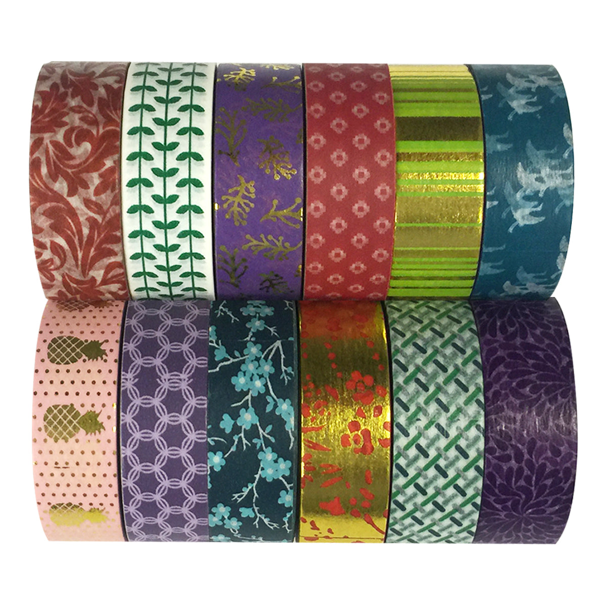 Wrapables Washi Masking Tape Collection, Set of 12