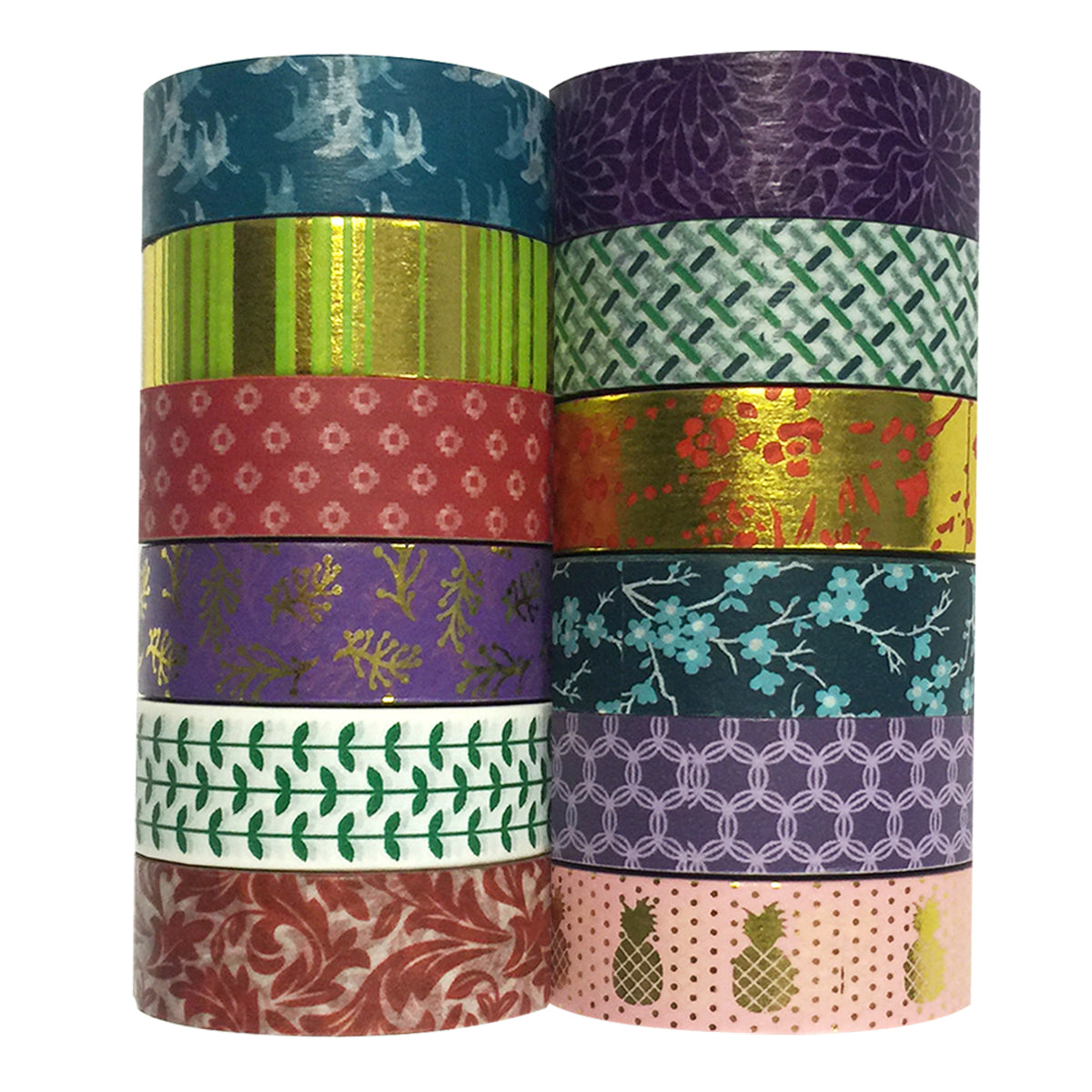 Wrapables Washi Masking Tape Collection, Set of 12