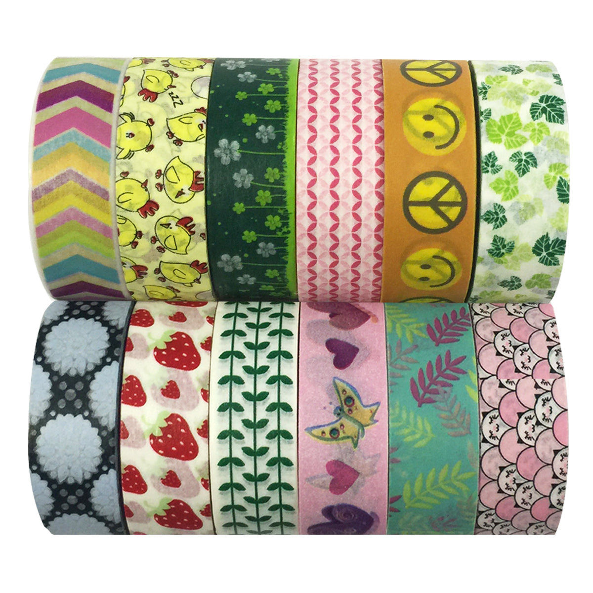 Wrapables Washi Masking Tape Collection, Set of 12