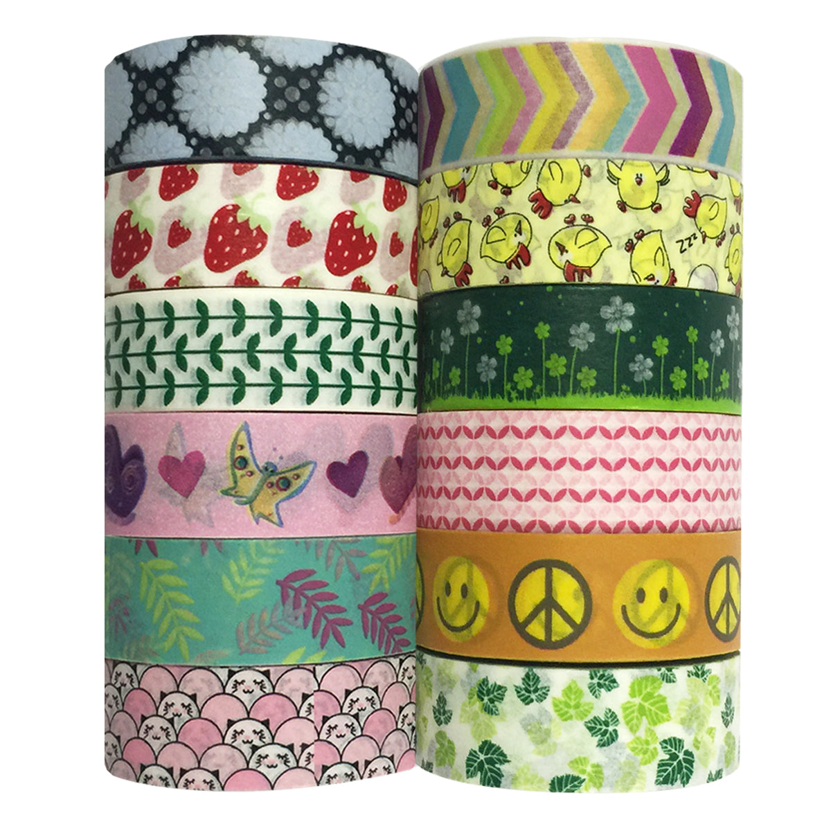 Wrapables Washi Masking Tape Collection, Set of 12