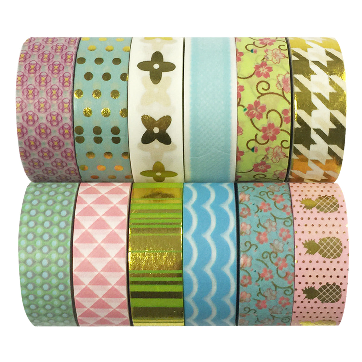 Wrapables Washi Masking Tape Collection, Set of 12