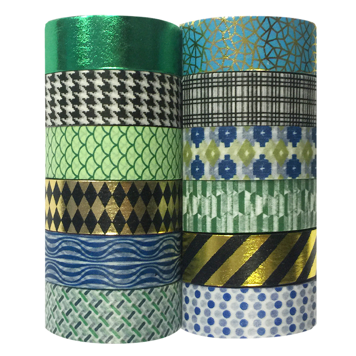Wrapables Washi Masking Tape Collection, Set of 12