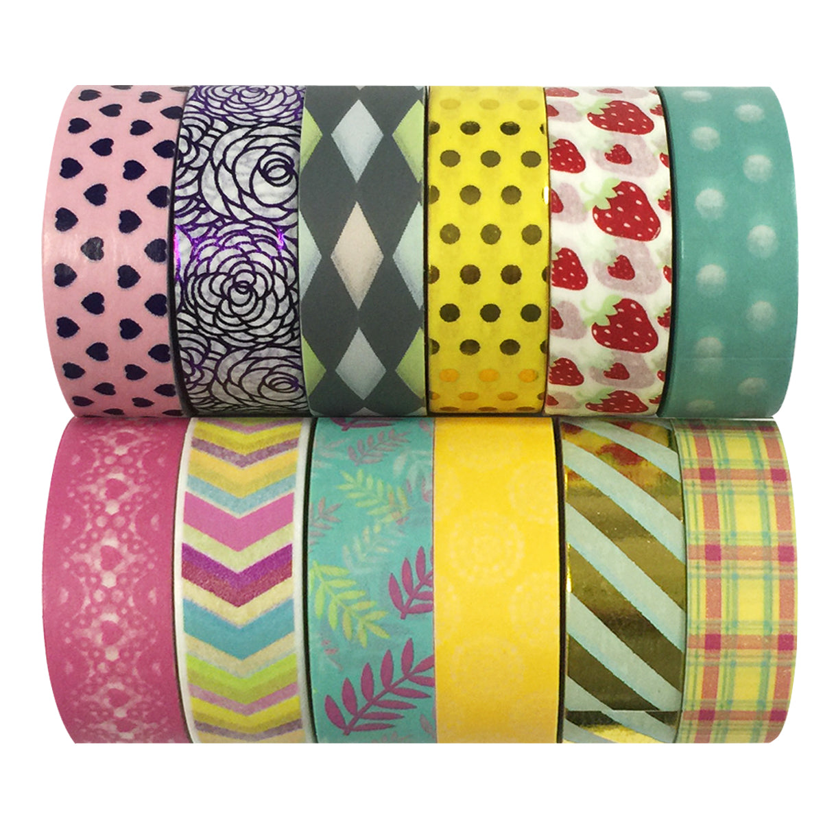 Wrapables Washi Masking Tape Collection, Set of 12